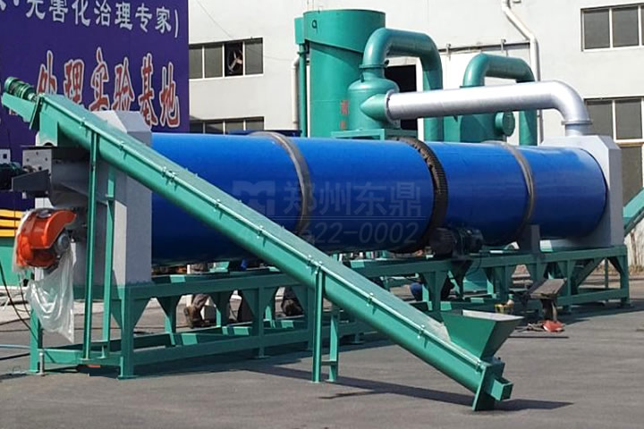 新型沼氣熱源生物質有機肥烘干機設備可將高達七八十含水量的沼渣、糞便、鋸末等物料一次性烘干至安全貯藏水分標準。